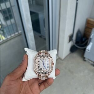 Rose Gold Watch with Crystal Accents